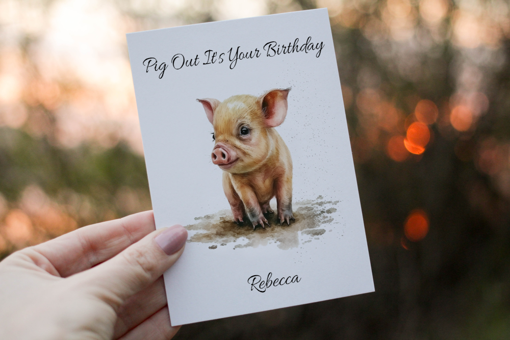 Pig Out it's your birthday Card, Pig Birthday Card